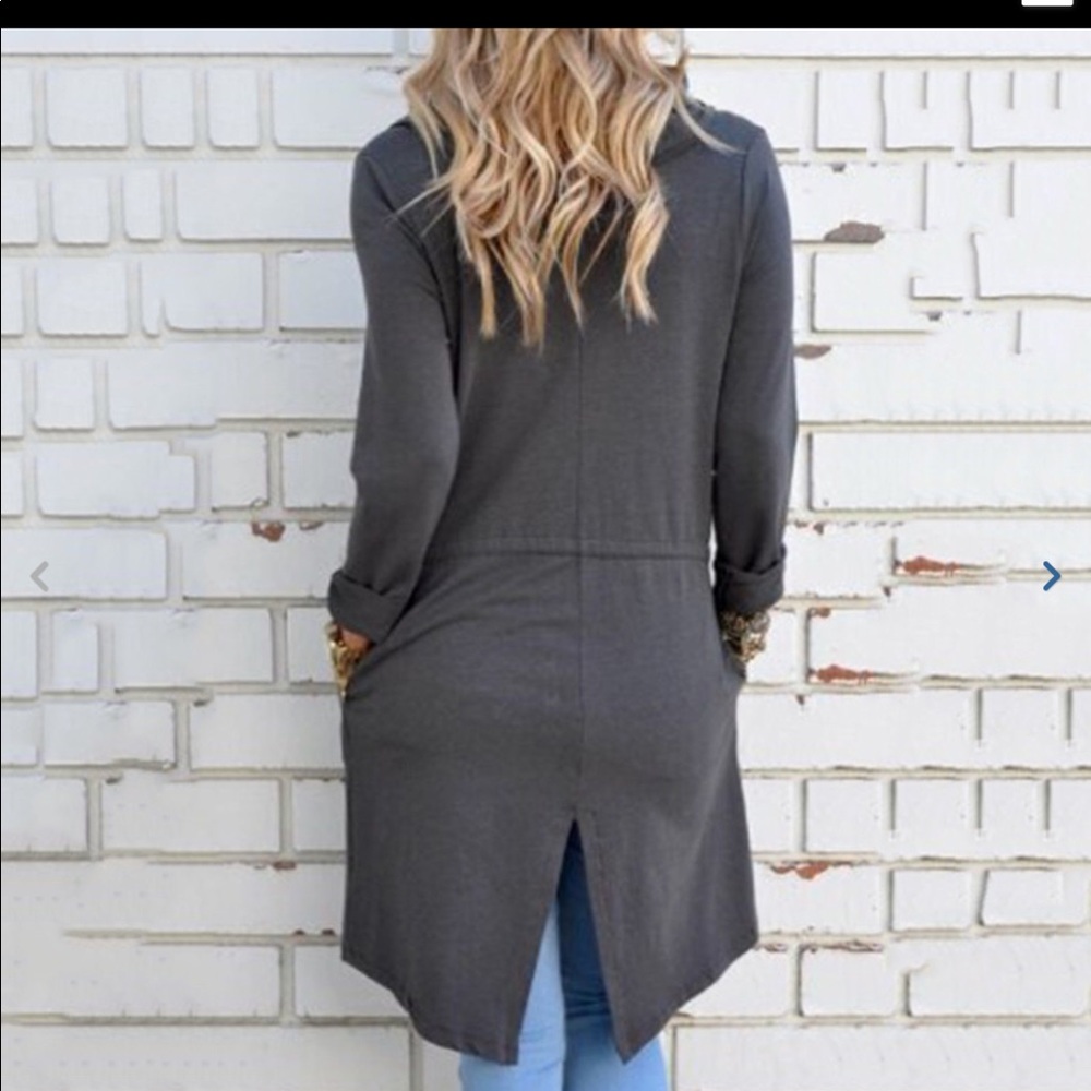 🌷SALE🌷GREY KNIT CARDIGAN JACKET COZY DUSTER - Picture 3 of 4